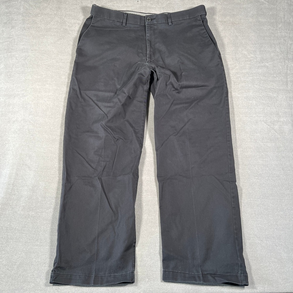 Haggar Work to Weekend Pro Trouser Relaxed Chino Pants Mens 38x30 Black Cotton